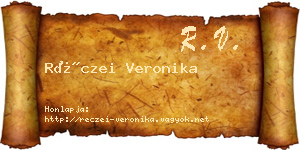 Réczei Veronika névjegykártya
